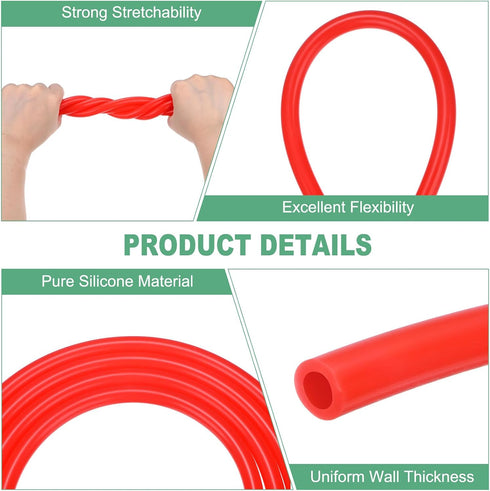 1/4"(6mm) 3/8"(10mm) 10ft(3 M METERXITY Silicone Tubing, ID x OD Silicone Rubber Vacuum Tube, M) High Temp Water Air