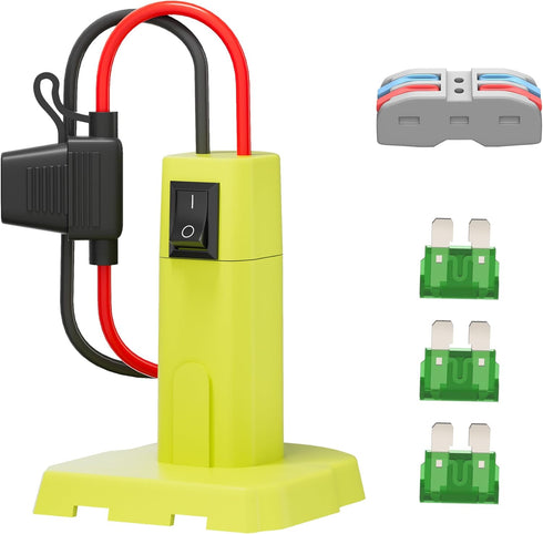 Power Wheel Battery Adapter for Ryobi, Battery Converter Kit with 12 AWG Wire, Fuses, and Connectors