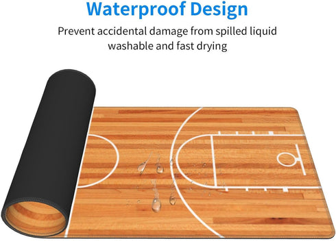 Basketball Gaming Mouse Pad XL, Large Non-Slip Rubber Mousepad, Stitched Edges, Long Extended Mouse Pad, 31.5'' X 11.8''