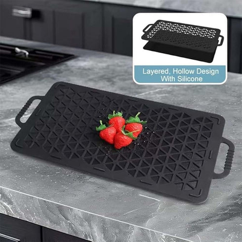 FIDYLICERE Frozen 14" Defrosting Tray for Meat - Rapid Aluminum Thawing Plate for Steak, Chicken, Fish & Pork | Large