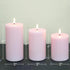Set 3 Pink Flameless Pillar Candles with Remote, LED Candles Battery Operated, Real Wax Flickering Electric Fake