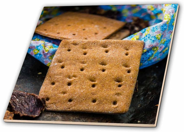 3dRose Hardtack of sea Biscuits in a Fabric Bag and a piece