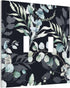 Decorative Switch Plate Covers Boho Black Grey Eucalyptus Leaf Floral, 2 Gang Double Toggle Light Switch Cover for Home