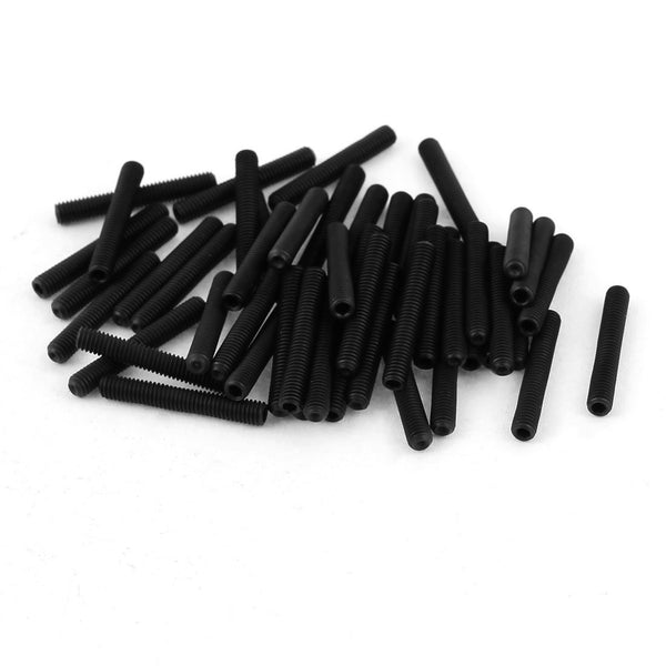 uxcell 50Pcs Black M3 x 20mm Alloy Steel Hex Socket Grub Screws, Headless Cup Point