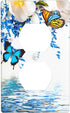 Butterfly Flower Single Duplex Outlet Light Switch Plate Cover for Home, Bedroom, Kitchen - 4.5 * 2.76 Inch