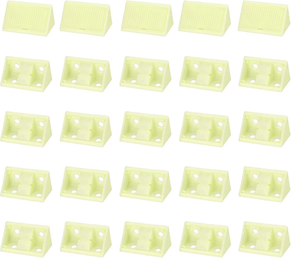 HARFINGTON 50pcs Plastic Corner Braces 42 x 20 x 20mm L-Shape 90