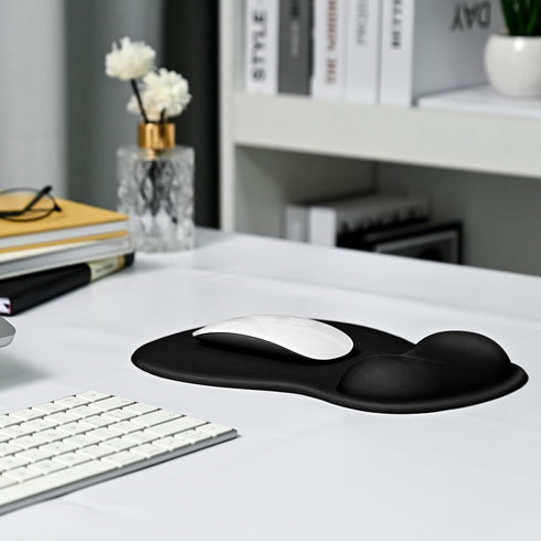 EooCoo Ergonomic Mouse Pad with Gel Wrist Rest Support, Middle Concave Design for Natural Wrist Alignment, Non-Slip