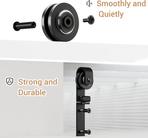 FLYVLIEG 3FT 2 Upgraded Mini Folding Sliding Barn Door Hardware Kit for Doors,Easy Install,Small Cabinet Barn Door