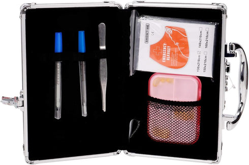 Vaultz Medicine Safe Case with Combination Lock - Pack of 3, 8.35 x 5 x 2.5, Black