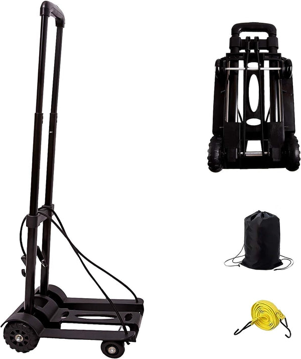 KINJOEK 40kg 88Lbs Folding Hand Truck Dolly, Foldable Luggage Cart for Luggage