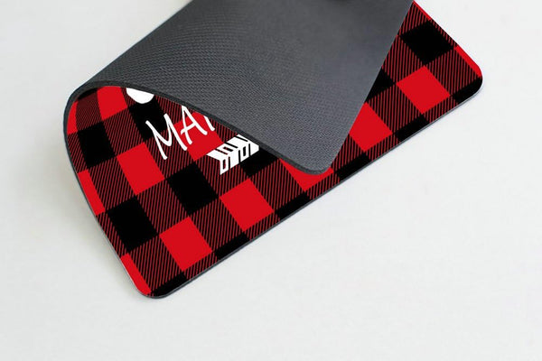 Mama Bear Mousepad, Buffalo Plaid Personalized Design, Non-Slip Rubber