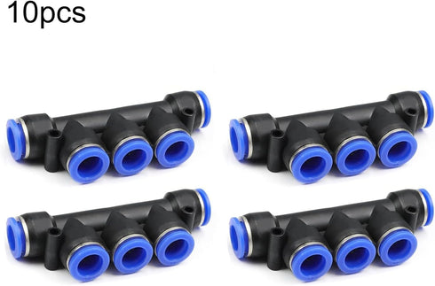 PK-12(12mm) OD Quick Release Connectors Manifold, Inline Union Fittings, 10 PCS Air Push Quick Fittings Kit
