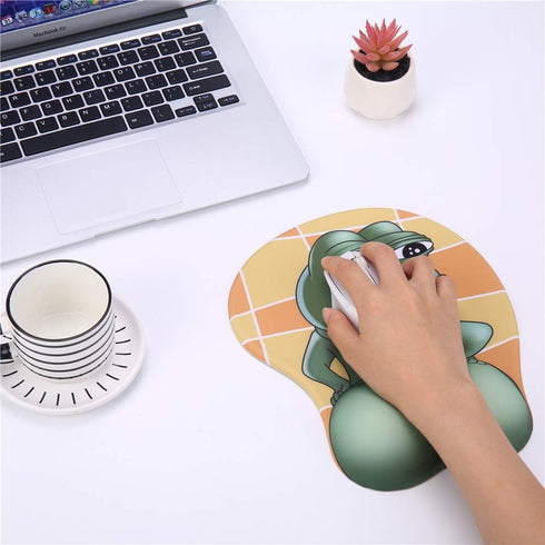 Frog 3D Anime Mouse Pads with Silicone Gel Wrist Rest, Gaming Mousepads