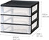 IRIS USA Plastic Stacking Desk Top 3-Drawer Storage Organizer, 1-Pack, for Makeup Vanity, Nail Polish, Bathroom, Office