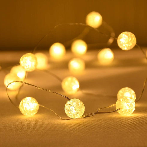 Grandhome Globe String Lights, Crystal Ball Led String Lights Warm White, 10ft 30