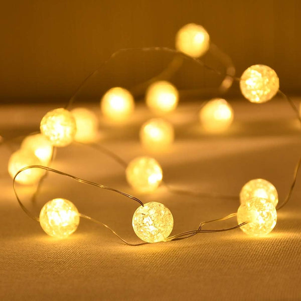 Grandhome Globe String Lights, Crystal Ball Led String Lights Warm White, 10ft 30