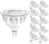 10 Pack MR16 LED Light Bulbs, 5 Watt (50 Watt Equivalent), AC/DC12 Volt, Non Dimmable, 3000K Warm White