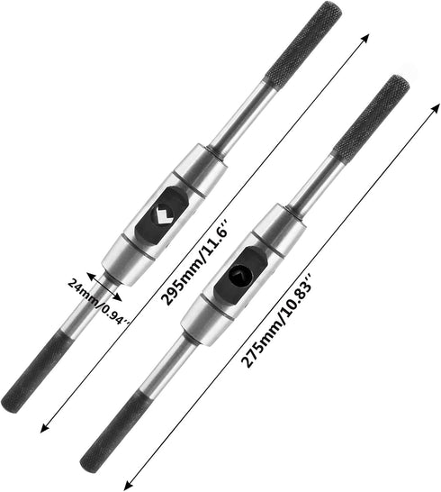 Adjustable Tap Wrench Handle for M6-M14 Metric Taps, Tapping Hand Tool, Tap Reamer, 275mm/10.8" Length