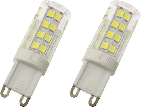 2Pcs G9 Base LED Light Bulb, 5W Non-Dimmable, Daylight White 5000K, 360 Degree Omni Beam Angle, 110V-220V