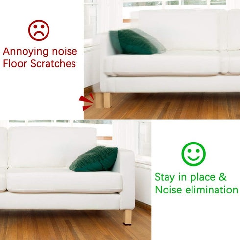 Yelanon Non Slip Furniture Pads, 8 Pcs 6" Grippers for Hardwood Floors, Self Adhesive Rubber Furniture Feet