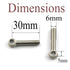 6pcs M6x30mm Eye Bolt Screw, Lifting Ring Eye Bolts 304 Stainless Steel Axle Pin Split Pin Dowel Bolt Ring Screw Loop
