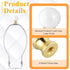 Hadnves 2 1/4-27 PCS Crystal Lamp Finial Screw Topper with Polished Metal Base Knob Clear Decorative Top Accessories