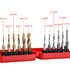 12pcs Metric & Inch Tap Drill Bits M3-M10 Hex Shank Plated HSS with Red Case for Tapping Various Threads