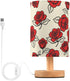 ALAZA Bedside Table Lamp for Bedroom Red Rose Floral Nightstand LED Light