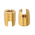 uxcell 10pcs Self Tapping Threaded Inserts, Inner M5-0.8 Outer M8x10 Brass Slotted Thread Repair Inserts Nuts