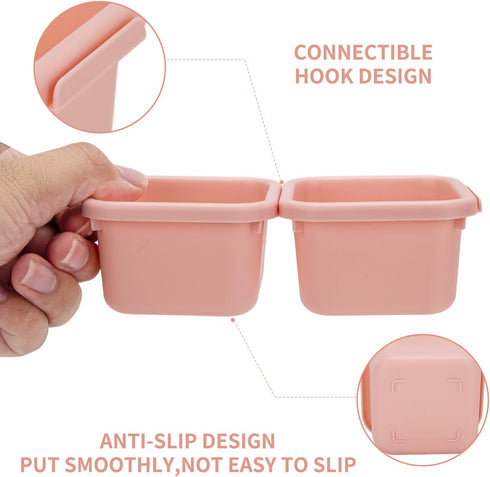 KeFanta 22 Pack Desk Drawer Organizers, Interlocking Storage with 3 Sizes for Office, Bathroom, Pink