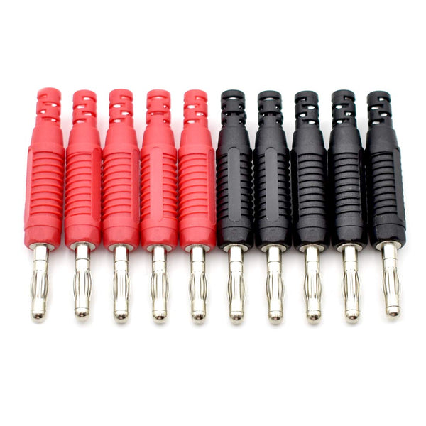 10Pcs 4mm Banana Plugs, Solder DIY Banana Plug Connectors for Multimeter Test Leads Probes