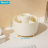 Desk Pencil Pen Holder, 5 Slots 360 Degree Rotating Organizer for Stationery Supplies (Cream Yellow)