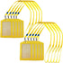 yueton 10pcs Vertical Style Leather Business ID Badge Card Holder with Long Neck Strap Band Lanyard (Yellow)