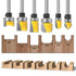 6 Set 1/4-Inch Trimming Mesee Pieces Template Router Bit with Bearing, Shank Straight Bits and Bowl Tray Bits V