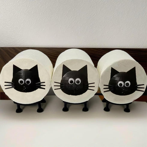 Artvita 3D Cat Toilet Paper Holder - Funny Animal Paper Towel Holder for Bathroom Decor, Self Standing Unique Printed