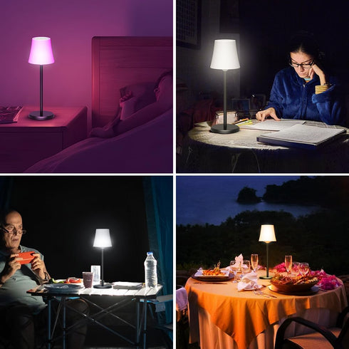 Ainostone 2 Pack 3 Dimmable Cordless Table Lamp Rechargeable Wireless Touch Light Battery Operated Color & RGB Stepless