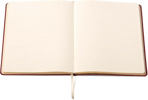 Eccolo Large Lined Journal Notebook, Flexible Cover, 256 Ruled Ivory Pages, Desk Size for Work or School (Burgundy)