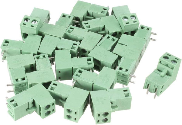 uxcell 20 Pcs 5.08mm 2P Right Angle Pluggable Screw Terminal Block, 300V, 10A