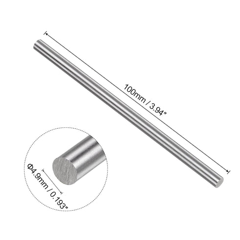uxcell 10pcs Round Steel Metal Rods, 4.9mm x 100mm High Speed Steel Lathe Bar Stock Tool for DIY Craft
