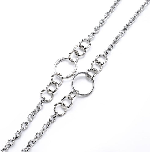 Lanyards for ID Badges - Fashionable Stainless Steel Necklace, Detachable Neck Lanyard for Teachers, Doctors, and Nurses