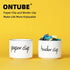 ONTUBE Ceramic Paper Clip Holder and Binder Clip Holder Set Dispenser Organizer for Desk (White)