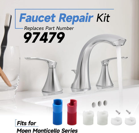97479 Stem Extension Kit, Repair Kit Replacement Parts for Moen Monticello Bathroom Sink Faucet
