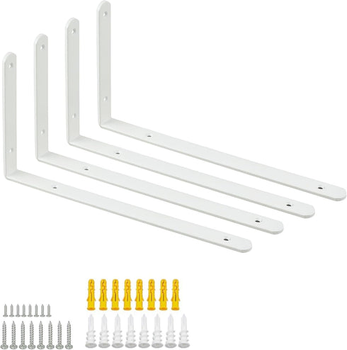 Mooche 4Pack Floating Shelf Brackets, Heavy Duty Metal L Brackets Wall Mounted Corner
