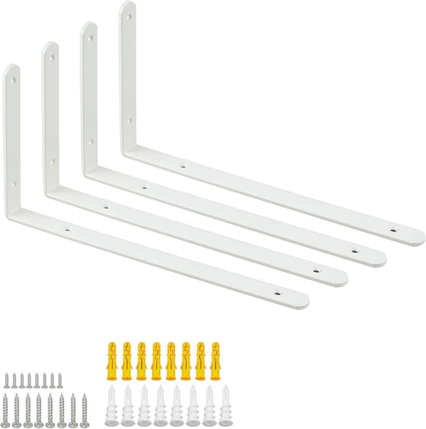 Mooche 4Pack Floating Shelf Brackets, Heavy Duty Metal L Brackets Wall Mounted Corner
