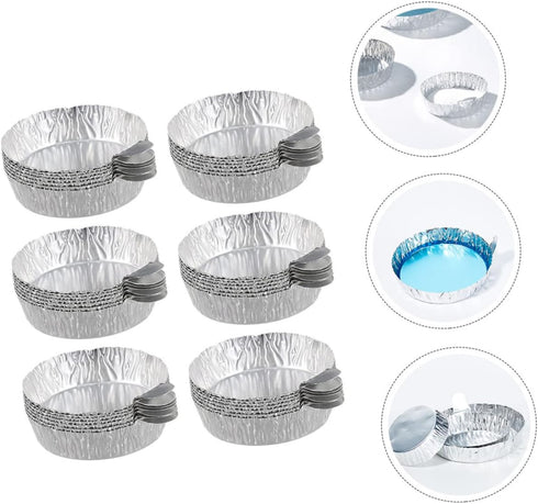 50Pcs Aluminum Foil Weighing Trays with Handle, Heavy Duty Aluminum Foil Pans for Laboratory Use and Measuring
