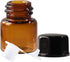 50 Pack 1ml Amber Mini Glass Essential Oils Sample Bottles with Black Caps for Oils, Perfumes & Lab Chemicals