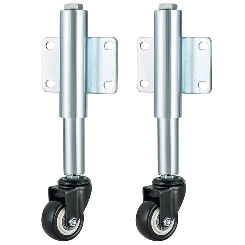 2" Spring Loaded Gate Caster, 2 PCS Heavy Duty Farm Gate Wheels with 4 Holes Mounting Plate, 110 Lbs Capacity