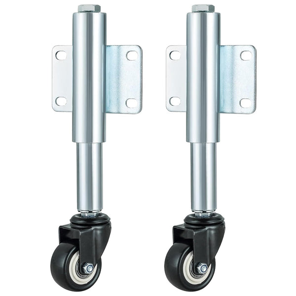 2" Spring Loaded Gate Caster, 2 PCS Heavy Duty Farm Gate Wheels with 4 Holes Mounting Plate, 110 Lbs Capacity