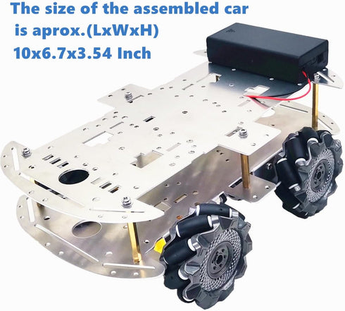 DWWTKL 4WD Programming 15+(Unassembled) DIY Mecanum Wheel Car Kit with Metal Chassis and TT Motor Smart Robot