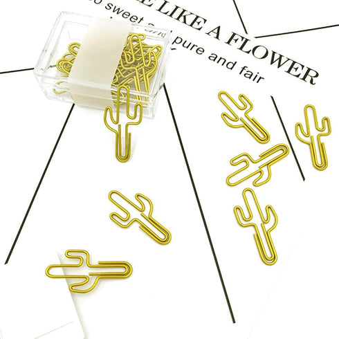 Binder Paper Clip, 30 Cute Cactus Paper Clips for Creative Decoration in Home, School, and Office (B)